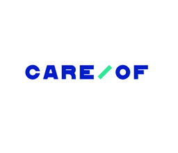 Logo with blue text 'CARE\OF' and a green forward slash on a white background.